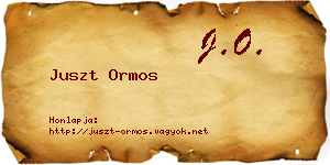 Juszt Ormos névjegykártya